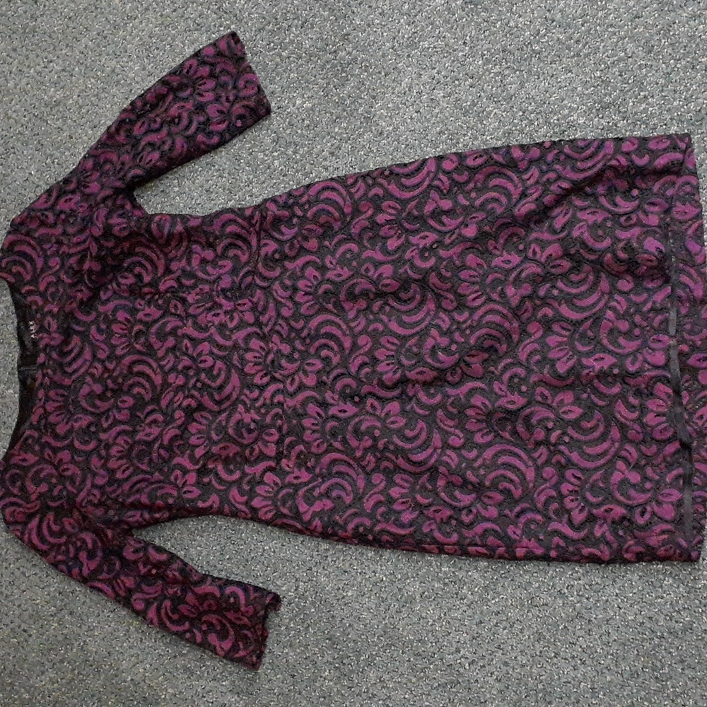 Alex Marie Black and Purple Lace Fully Lined Dress